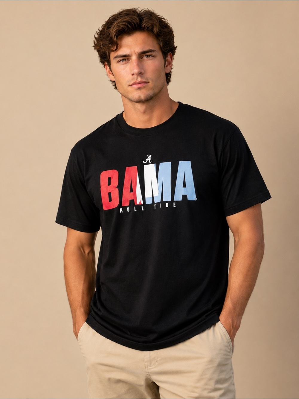Black BAMA 'Roll Tide' Graphic Tee